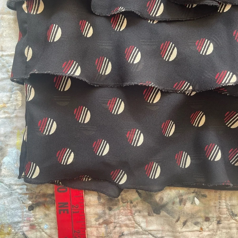 Black Ruffled Skirt with Pattern - Picture 7 of 7